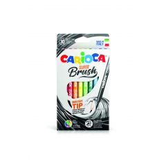 Carioca, varf flexibil - 1-6mm (tip pensula), 10 culori/cutie, CARIOCA Super Brush
