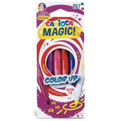 Carioca, varf gros - 6mm,  4 culori+2 magic marker/cutie, CARIOCA Magic Color Up