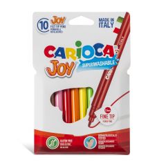 Carioca super lavabila, varf subtire - 2.6mm, 10 culori/cutie, CARIOCA Joy