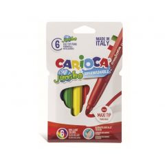 Carioca super lavabila, varf gros - 6mm,  6 culori/cutie, CARIOCA Jumbo
