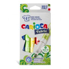 Carioca pentru textile, varf gros - 6mm,  6 culori/cutie, CARIOCA Fabric